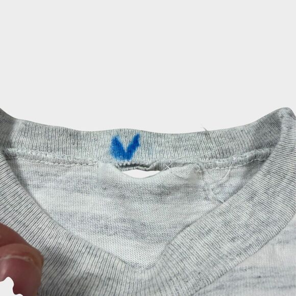 Vtg 1992 Denver Broncos Youth T-Shirt Single Stitch Heather Gray Striped 90s NFL - Picture 9 of 12